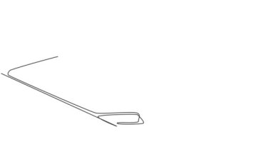 Ön taraftan görülen tek bir hattın kendi kendine çizimi yolcuları hızlı, güvenli ve rahat bir şekilde gidecekleri yere götürmeye hazırlanıyor. Devamlı çizgi çekme. Tam uzunluk canlandırması.