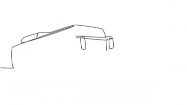 Sürekli çizilen tek bir çizim şehir otobüslerini, banliyö çalışanlarına, okul öğrencilerinin evlerinden ayrılıp gittikleri yerlere çekiyor. Tam uzunluktaki bir çizgi canlandırması.