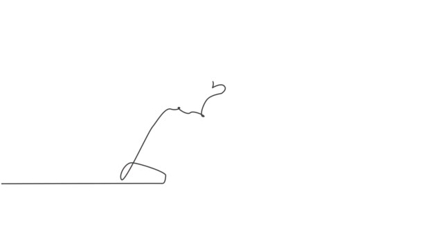 Self Drawing Animation Single One Line Draw Twelve Steps Hand — Stock Video