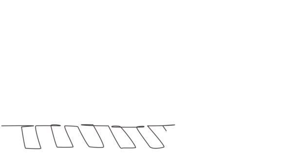 Анимированный Саморисование Непрерывной Одной Линии Рисует Работника Мужского Пола Переходящего — стоковое видео