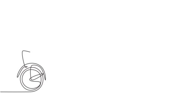 Анімований Самостійний Малюнок Однієї Неперервної Лінії Малює Цикл Рикшоу Який — стокове відео