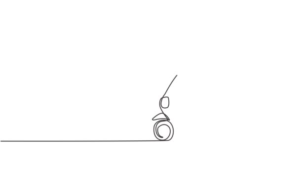 Animado Auto Desenho Uma Linha Contínua Desenhar Partir Lado Riquixá — Vídeo de Stock