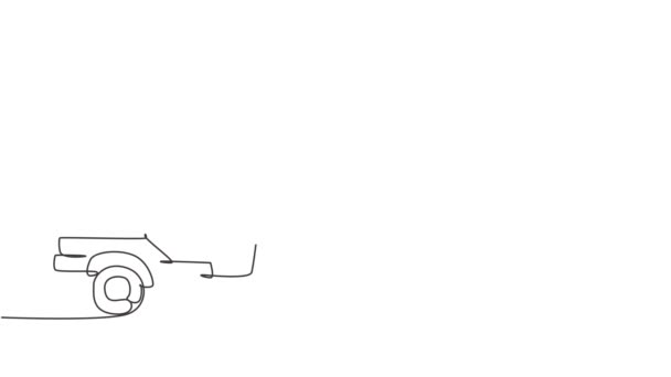 Индивидуальная Анимация Одной Линии Рисует Тайский Тук Тук Стороны Обслуживающий — стоковое видео