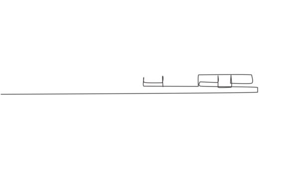 Auto Disegno Animazione Una Sola Linea Disegnare Treno Proiettile Che — Video Stock