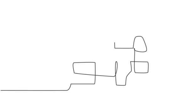 Auto Desenho Animado Linha Única Contínua Desenhar Ônibus Dois Andares — Vídeo de Stock