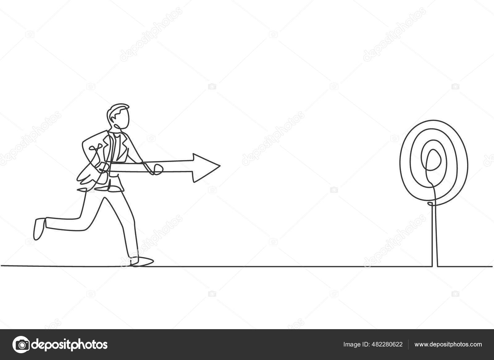 Hand Drawn Line Art Sketch Of Manager Showing A Puzzled Colleague The Way  To The Top. Business Metaphor For Encouragement, Leadership, Obstacle, Path  To Goal, Challenge, Growth, Conquering Adversity. Stock Photo, Picture