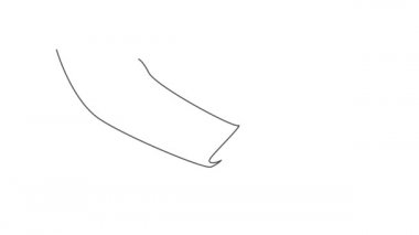 Babanın kızının elini tuttuğu bir çizimin animasyonu. Annelik kavramı. Sürekli çizim yapan mutlu aile animasyonu. Ebeveyn kavramı. Tam uzunluk hareketi.