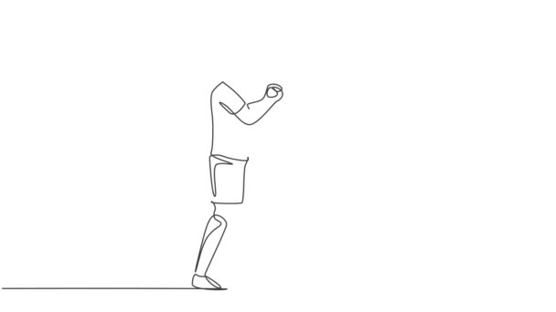 Animated Self Drawing Continuous Line Draw Two Football Player Bring — Stock Video