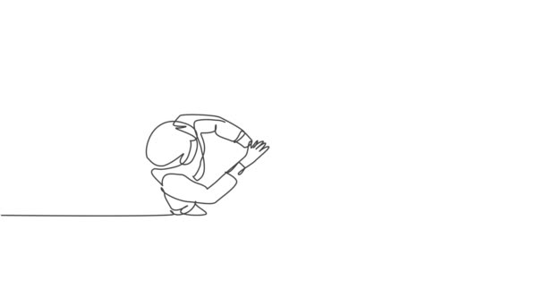 Animated Self Drawing Top View Continuous Line Draw Young Business — Stock Video