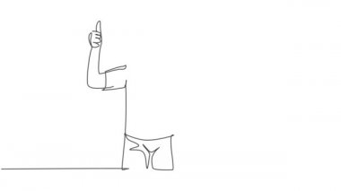 Genç bir çiftin başparmak hareketi yaptığı ve patlamış mısırı tiyatroda izlemeye hazır tuttuğu bir çizimin animasyonu. Eğlence konsepti. Sürekli kendini çizen çizgi animasyonu. Tam uzunluk hareketi.