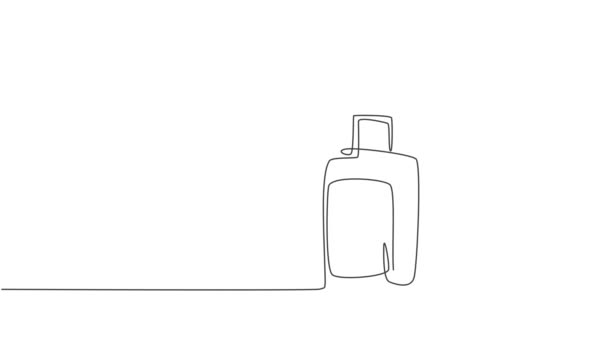 Анимация Однострочного Рисунка Бизнесмена Подающего Большие Пальцы Вверх Открытии Ноутбука — стоковое видео