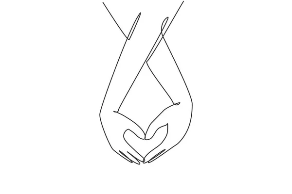 Continuous One Line Drawing Bride Groom Holding Hands Making Love — Stok Vektör