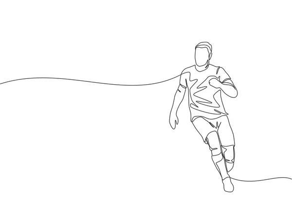 uma única linha contínua desenhando uma bola de futebol e uma taça