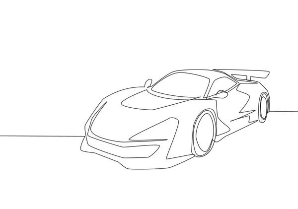 Dessin Ligne Unique Course Ralliement Voiture Sportive Luxe Concept Transport — Image vectorielle