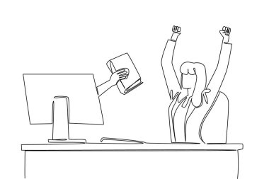 Kalın bir kitabı tutarken ekrandan tek bir çizgi çekme. Kitap siparişleri geldiği için çok heyecanlıyım. Rehber. Screen 'deki şeyler. Devamlı çizgi tasarımı grafik çizimi