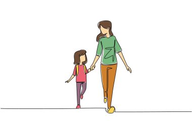 Sırt çantası taşıyan tek sıra çizen kız annesiyle el ele yürüyordu. Boş boş yürüyorum. Hikayeler anlatmak ve şarkı söylemek. Okula sağ salim git. Devamlı çizgi tasarımı grafik çizimi