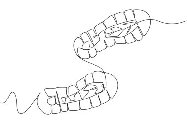Tek sıra çizilmiş bot izi. Tarihin tanıkları olarak ayak izleri. Ayırt edici bir deseni olan yürüyüş ayakkabıları. Kayıp düşme. Su geçirmez. Ulusal İzleme Günü. Devamlı çizgi tasarımı grafik çizimi