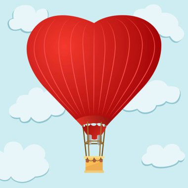 Sıcak hava balonu ve sıcak hava dolu bir kabuk. aerostat. .