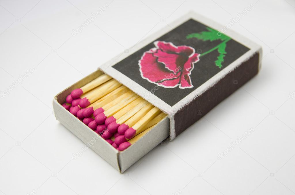 a box of matches on a white background