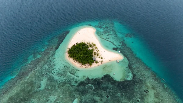 Filipinler, Balabac 'taki güzel Patawan adasının insansız hava aracı görüntüsü. Yüksek kalite fotoğraf