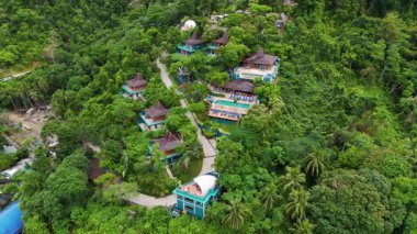 Filipinler Drone Hava Görüntüsü. Corong Corong Sahili. Palawan Tropikal Manzarası. El Nido, Palawan, Filipinler. Güneydoğu Asya.