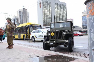 Kyiv, Kyiv bölgesi, Ukrayna - 05.08.2021: Tarihi yeniden yapılanma 