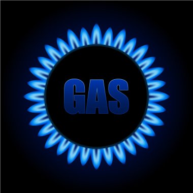 Gas flames on kitchen stove clipart