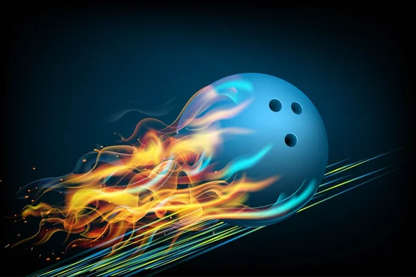 The blue ball in flames — Stock Vector