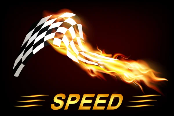 Bandiera velocità in fiamme — Vettoriale Stock