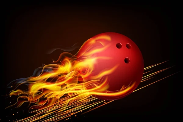 Красный шар в огне — стоковый вектор