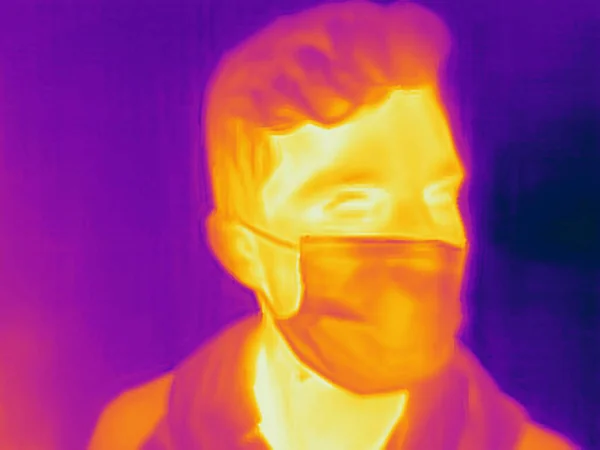 人々とCovid 本物の熱カメラ画像 — ストック写真