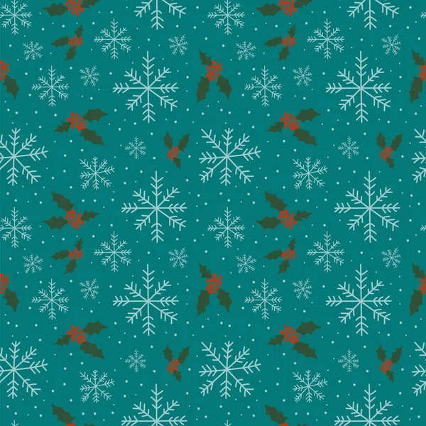 Vrolijk Kerstfeest Gelukkig Nieuwjaar Naadloze Patroon Illustratie Trendy Stijl Vector — Stockvector