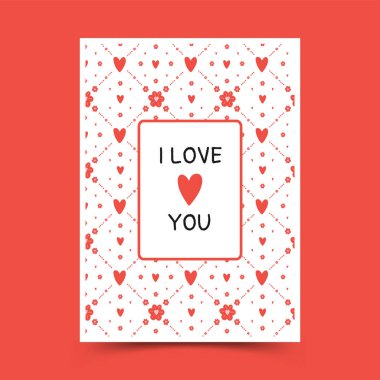 El çizimi şirin karalama sevgililer günü poster şablonu