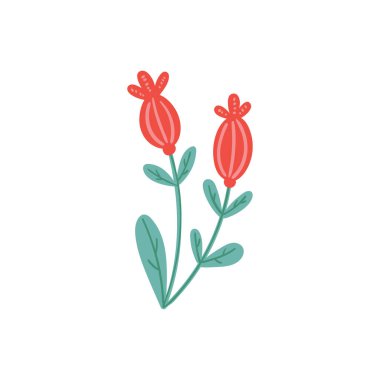 Karalama rengi çiçekler. Sevgililer günün kutlu olsun ve yabani ot tasarımı elementleri. Vektör illüstrasyonu.