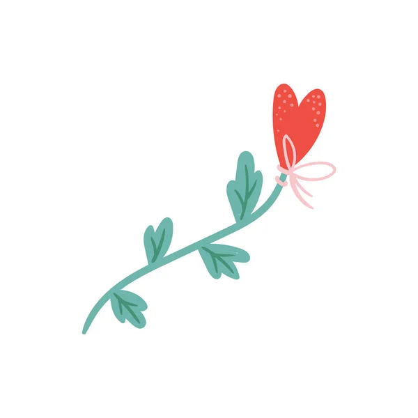 Barevné Květy Šťastný Valentýn Prvky Plevele Designu Vektorová Ilustrace — Stockový vektor