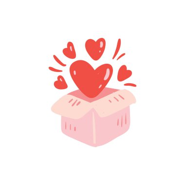 Aşk hediyesi. Sevgililer günün kutlu olsun ve yabani ot tasarımı elementleri. Vektör illüstrasyonu.