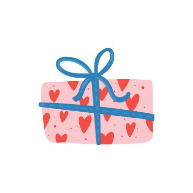 Aşk hediyesi. Sevgililer günün kutlu olsun ve yabani ot tasarımı elementleri. Vektör illüstrasyonu.