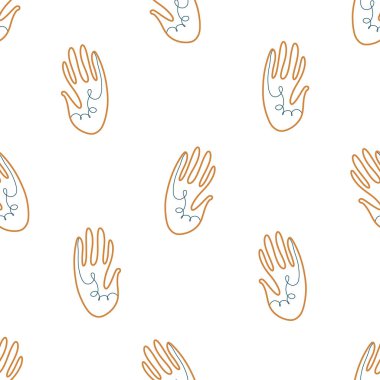 Soyut el çizimleri, moda bohem biçimleri, vektör illüstrasyonları, tekstil için modern tasarımı olan modaya uygun kusursuz desenler.