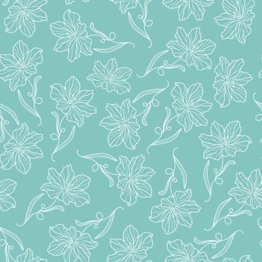 Soyut Çiçekler Kusursuz Desen. Klasik tipografi ile Retro Floral Illustration. Kadınsı. Çiçekçi, fotoğrafçı, moda blogcusu, tasarım stüdyosu için modern şablon.