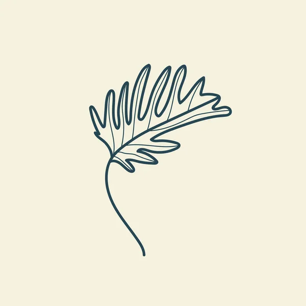 Рисунок Иконки Тропических Листьев Минимальный Цветочный Винтажный Стиль Дудл Растительный — стоковый вектор