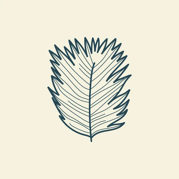 Малюнок Тропічних Листя Мінімальний Квітковий Вінтажний Стиль Рослина Дудл Векторні — стоковий вектор