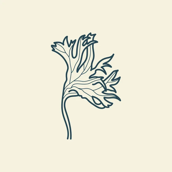 Τροπικά Φύλλα Εικονίδιο Σχέδιο Minimal Floral Vintage Στυλ Εικονογράφηση Φορέα — Διανυσματικό Αρχείο