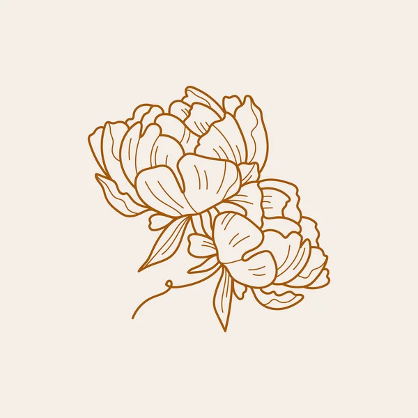Fleurs Abstraites Signes Vectoriels Modèles Logo Illustration Florale Rétro Avec — Image vectorielle