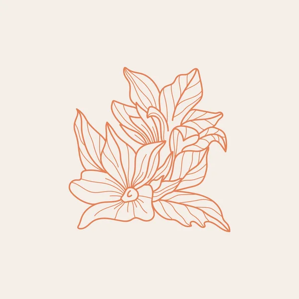 Fleurs Abstraites Signes Vectoriels Modèles Logo Illustration Florale Rétro Avec — Image vectorielle