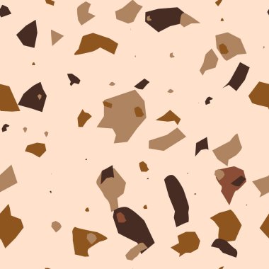Terrazzo döşeme vektörü kusursuz desen. Venedik tarzı klasik İtalyan tarzı zemin dokusu doğal taş, granit, kuvars, mermer, cam ve betondan oluşur.