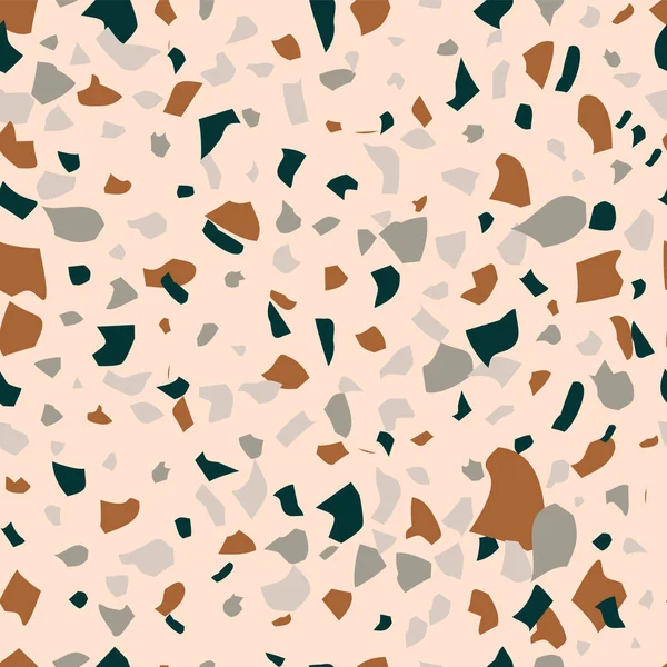 Terrazzo döşeme vektörü kusursuz desen. Venedik tarzı klasik İtalyan tarzı zemin dokusu doğal taş, granit, kuvars, mermer, cam ve betondan oluşur.