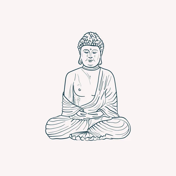 Estatua Buda Nanshan Ilustración Vectorial — Archivo Imágenes Vectoriales