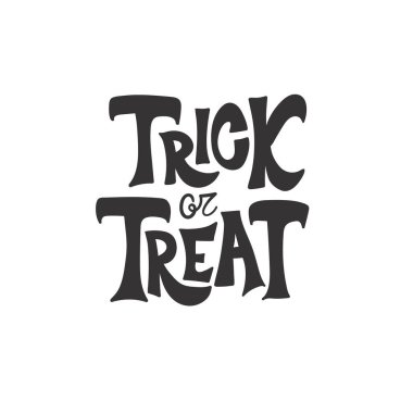 Şeker mi şaka mı? Cadılar Bayramı Tasarım Elementleri Seti. El Çizimi Çizimi Karikatür. Vektör çizimi. Sosyal madia gönderisini şablon