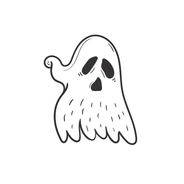 Gespenst Designelemente Für Halloween Set Vorhanden Handgezeichnete Cartoon Doodles Vektorillustration — Stockvektor