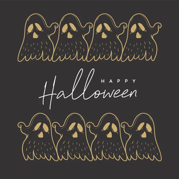 Gespenst Designelemente Für Halloween Set Vorhanden Handgezeichnete Cartoon Doodles Vektorillustration — Stockvektor